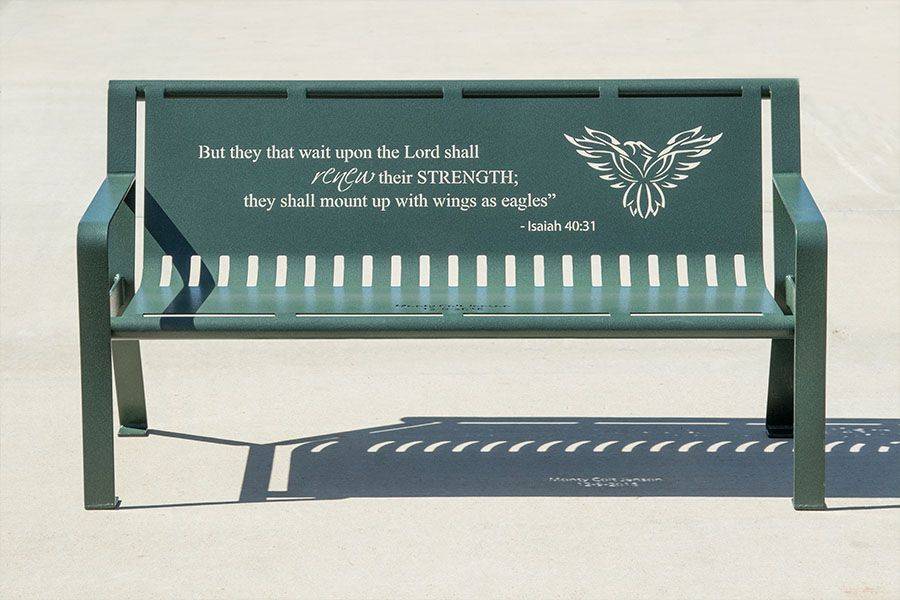 Baseball Themed Cemetery Bench Memorial Benches