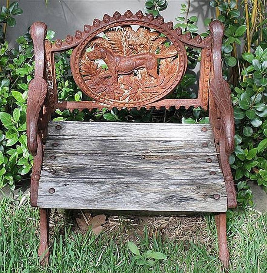 Antiques Atlas Victorian Rustic Pattern Cast Iron Garden Seat