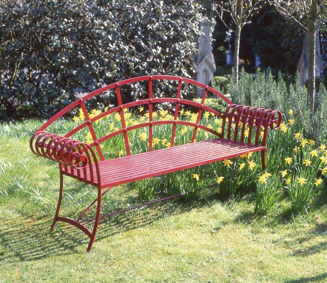 Outdoor Patio Porch Deck Hardwood Cast Iron Garden Bench Chair Love