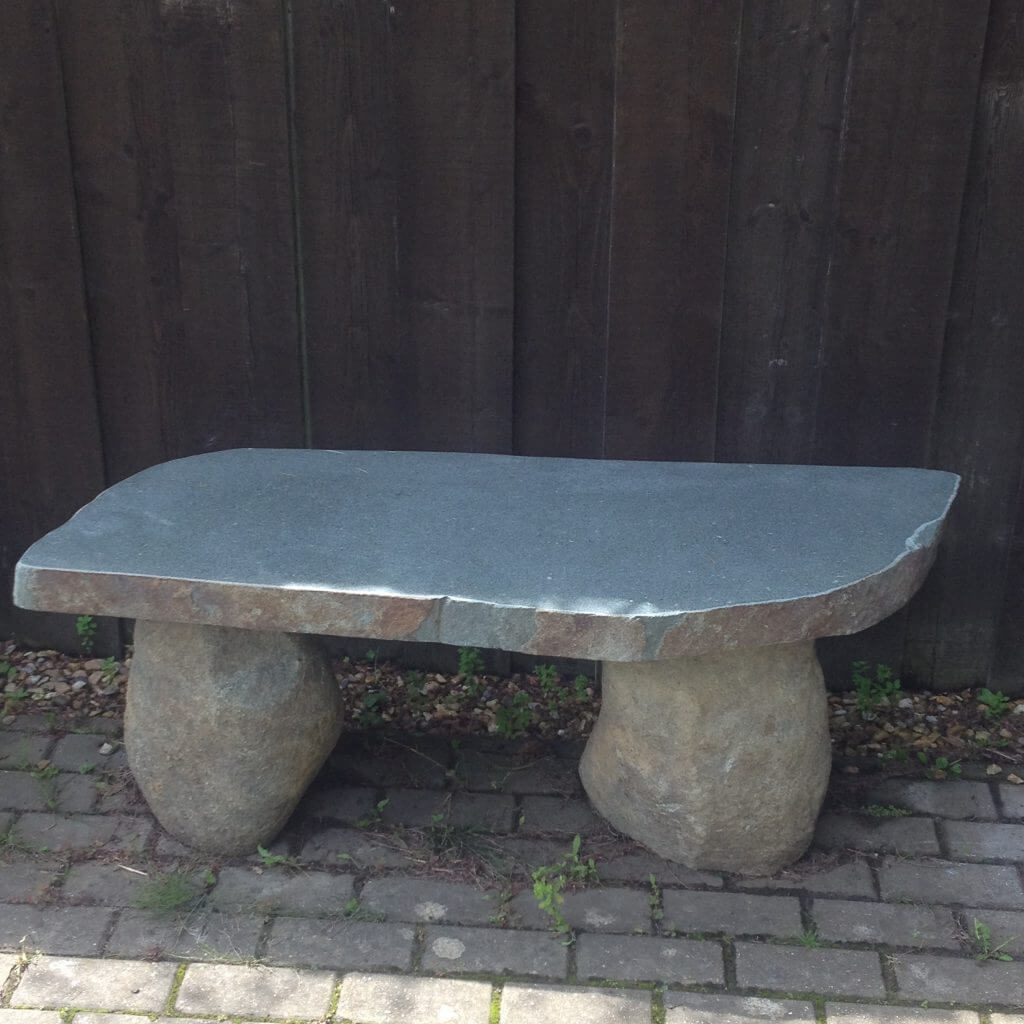 Traditional Straight Cast Stone Garden Bench