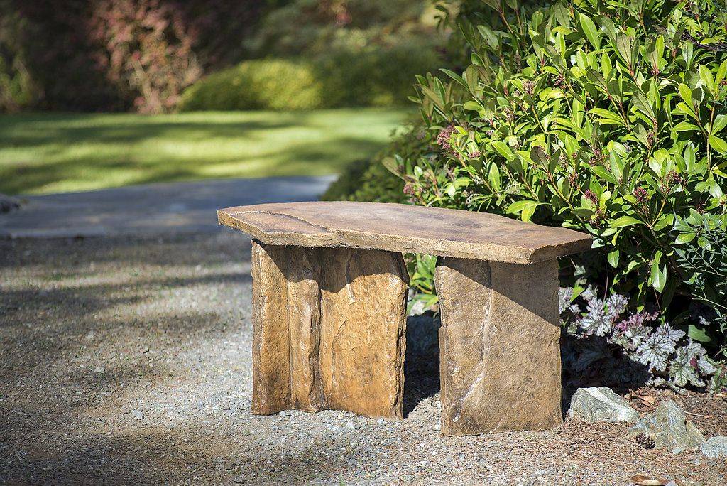 Charcoal Granite Outdoor Bench