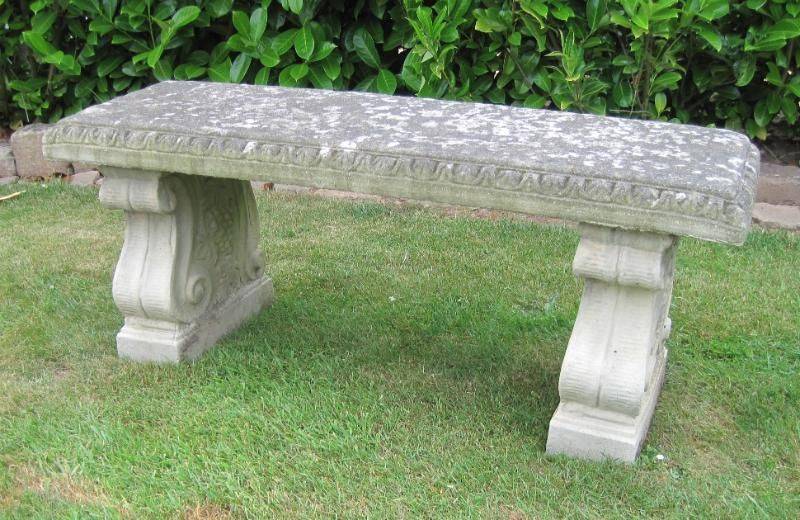 Stunning Stone Cast Curved Garden Bench Loveseat