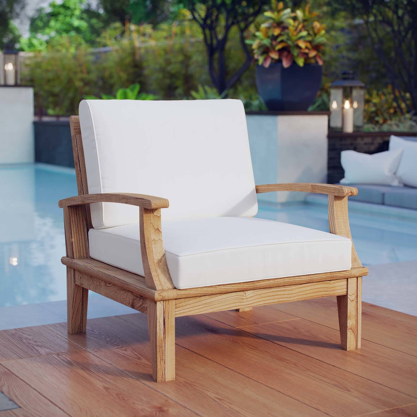 Chic Teak Barcelona Patio Lounge Chair Walmartcom Walmartcom