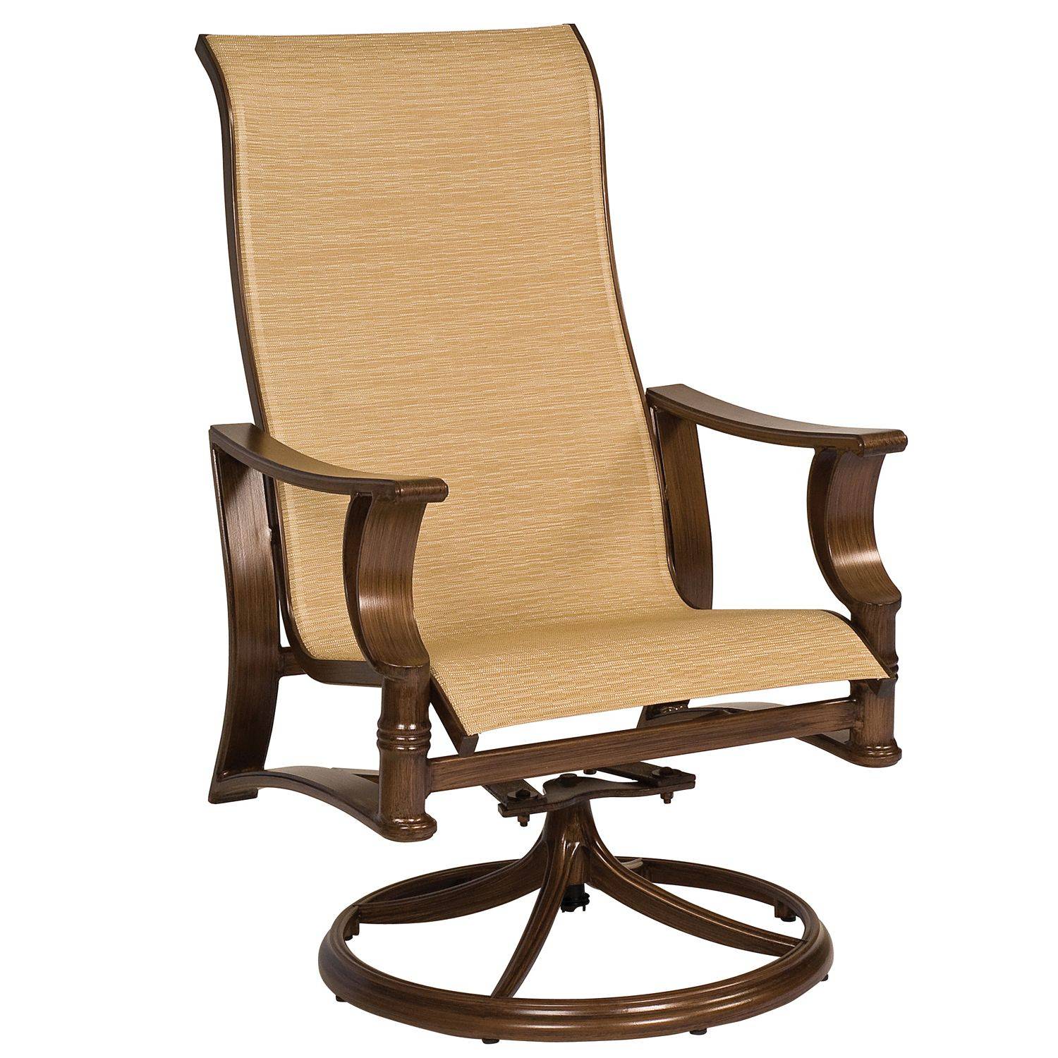 Sling High Back Swivel Chairs Patio Seating Ideas