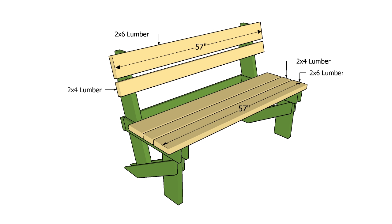 Wooden Park Bench