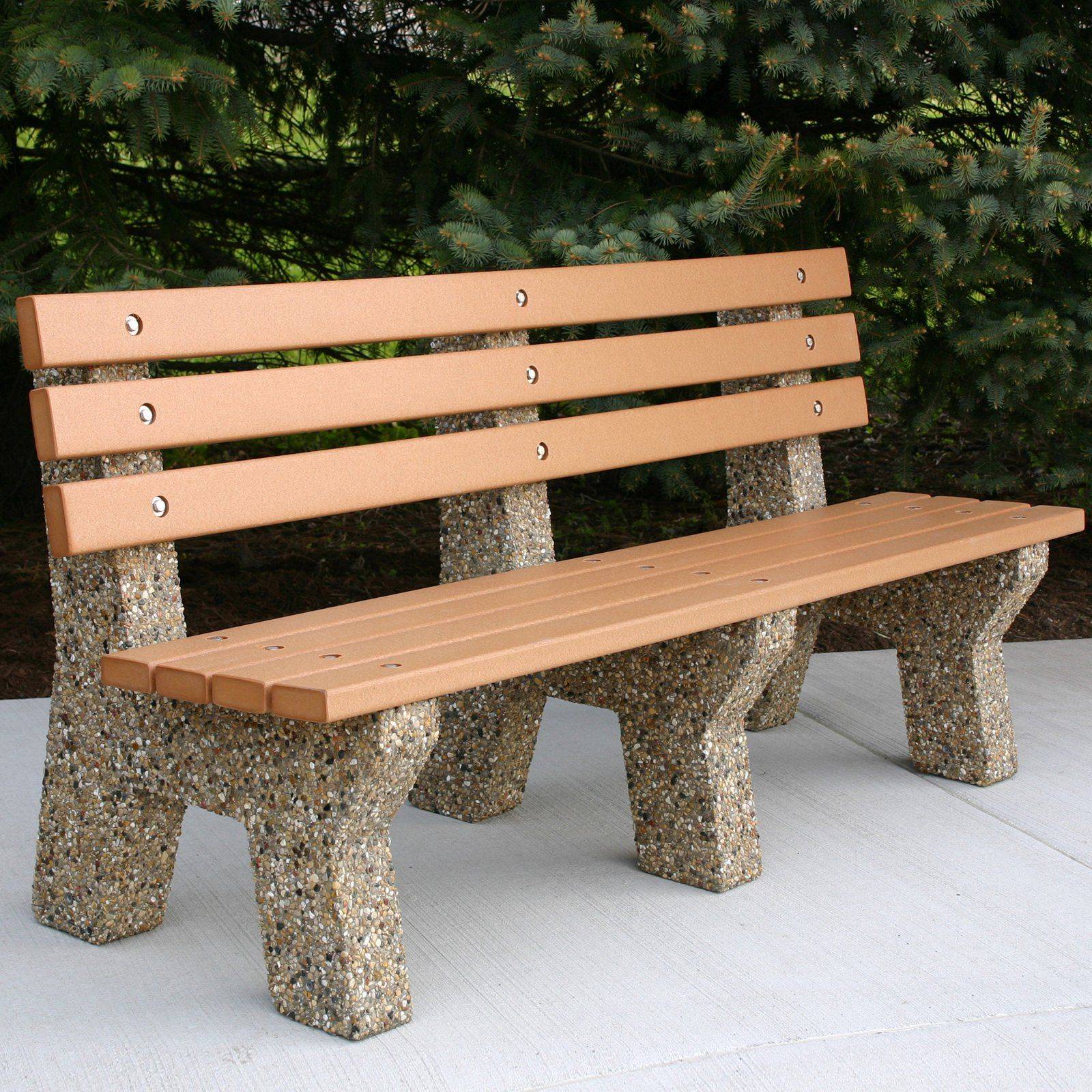 Galloway Natural Granite Beige Stone Bench Large Garden Benches