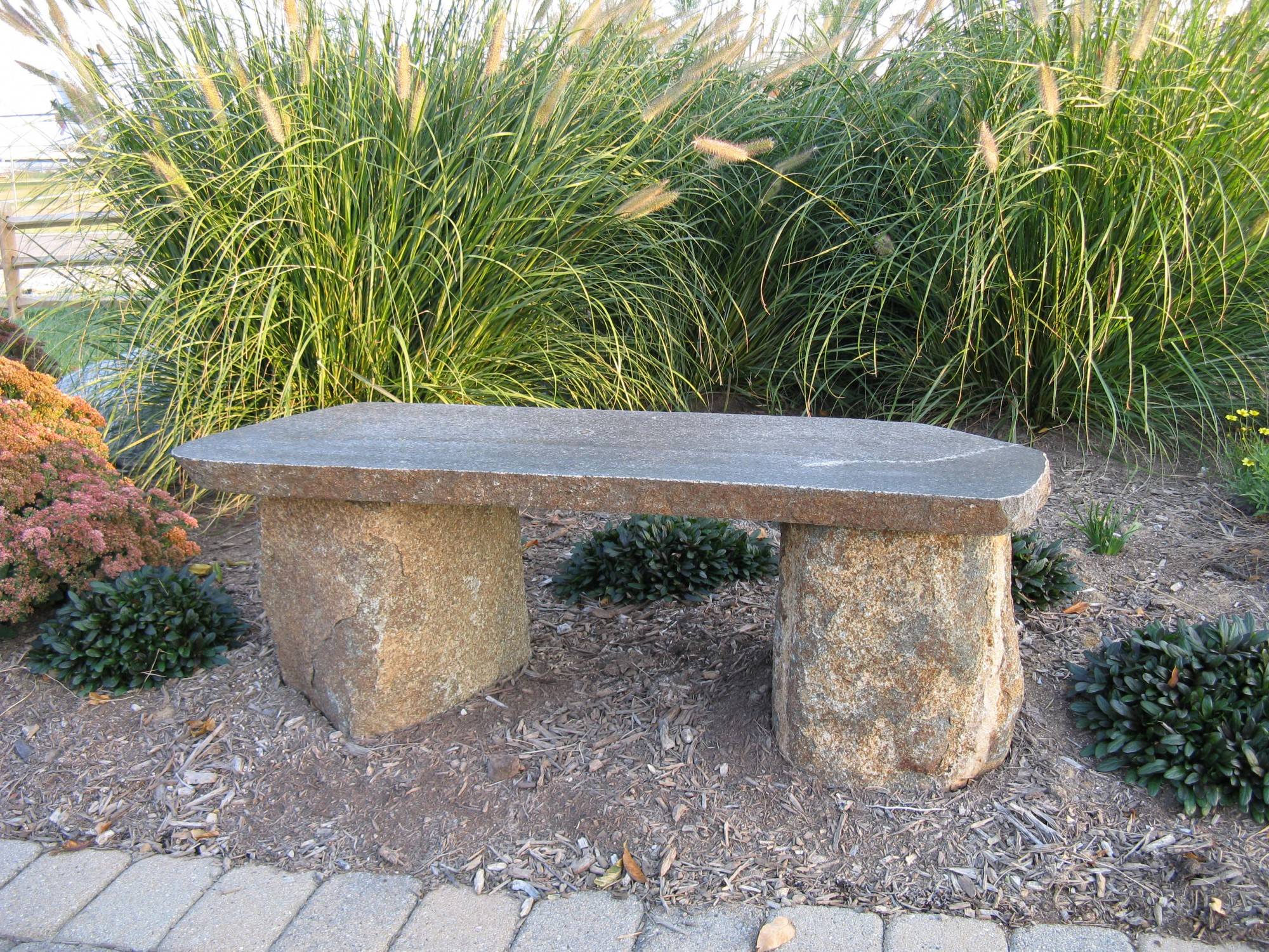 Reconstituted Curved Stone Bench