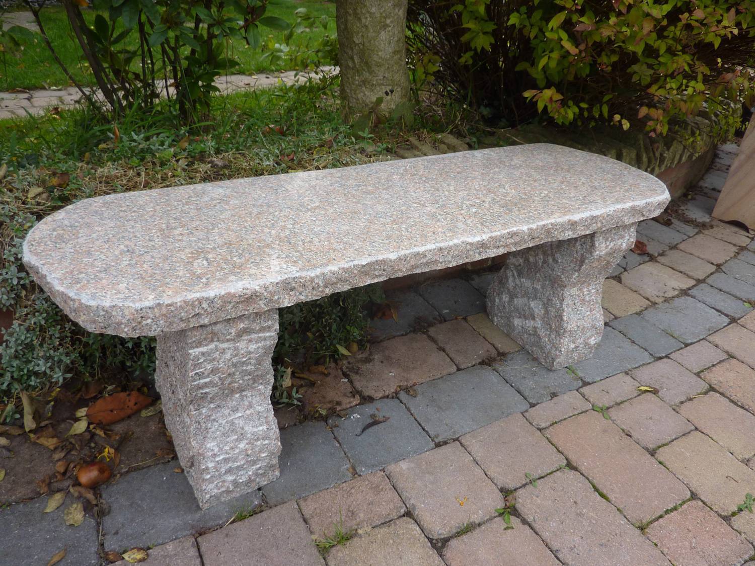 Rustic Grey Granite Garden Bench Garden Ornamnents