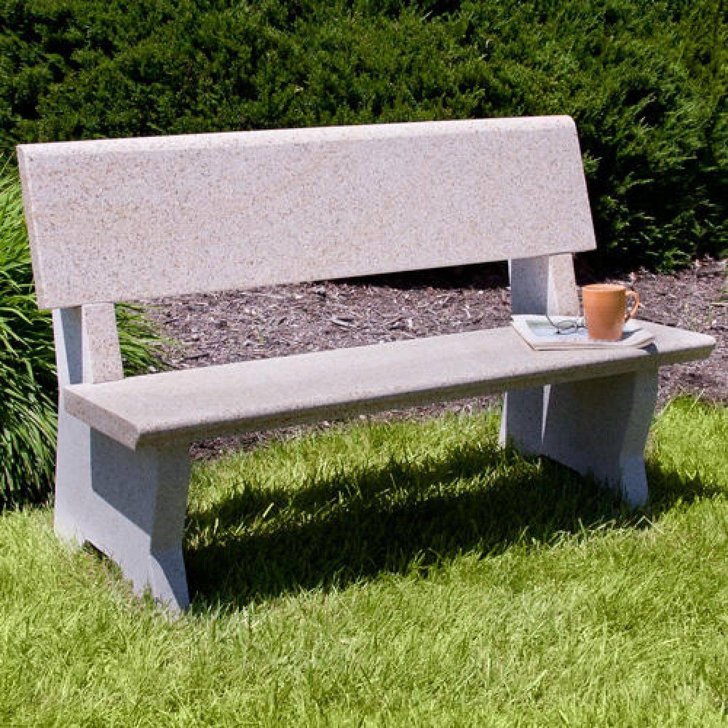Rustic Straight Pink Granite Garden Bench