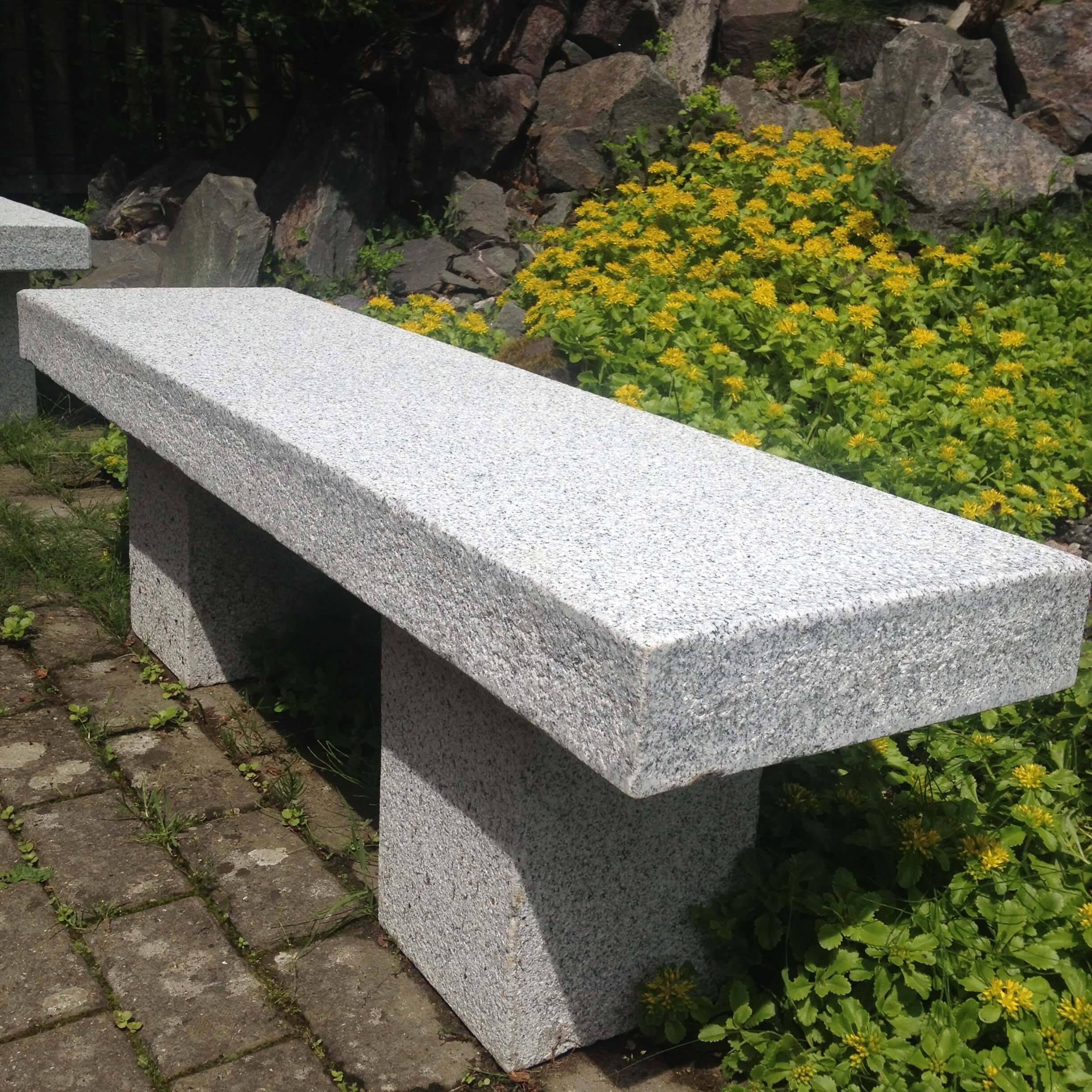 Windsor Polished Granite Stone Bench Large Garden Benches