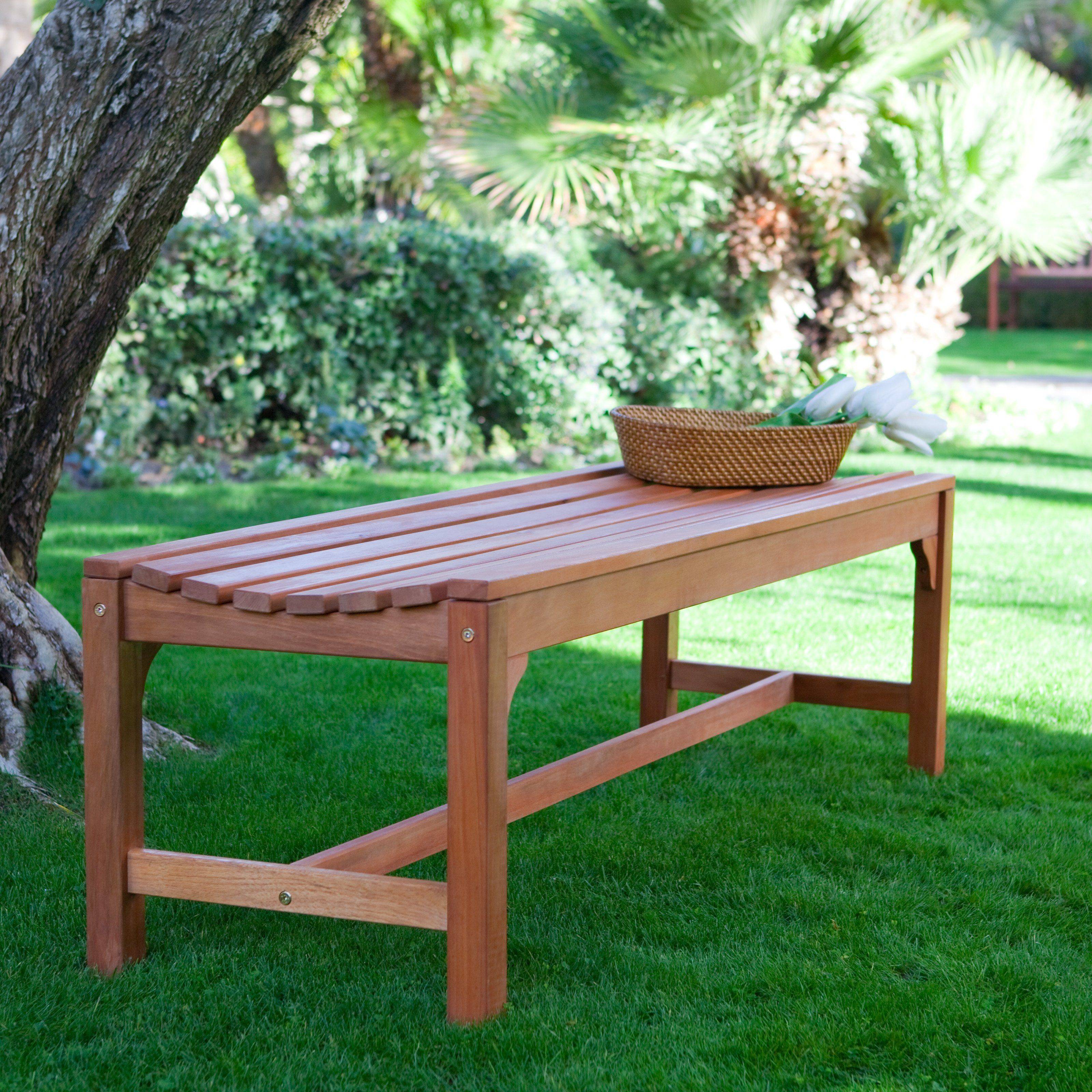 Wood Backless Bench
