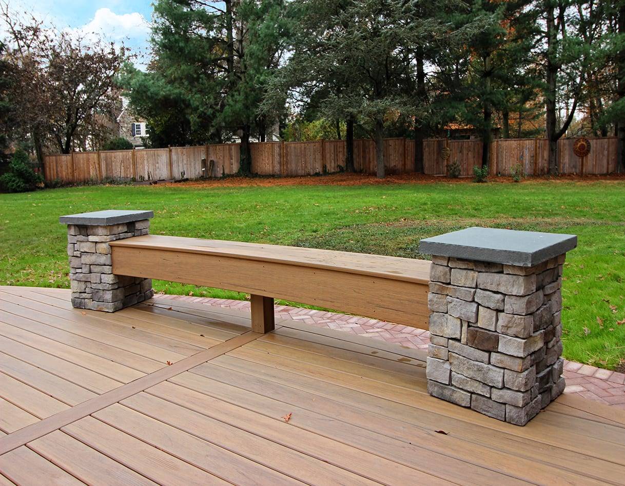 Cast Stone Biscayne Outdoor Modern Bench Kinsey Garden Decor