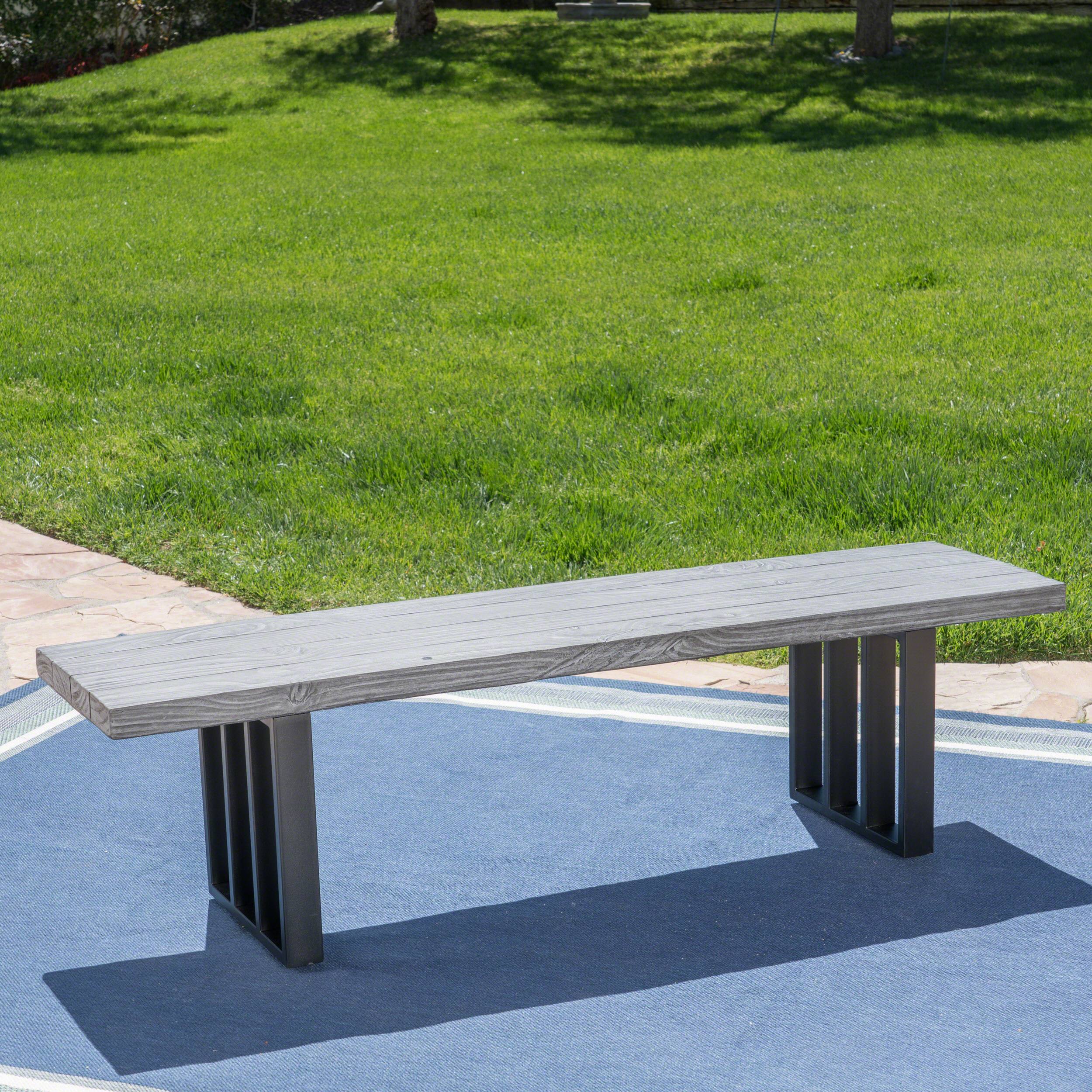 The X Cast Stone Backless Garden Bench