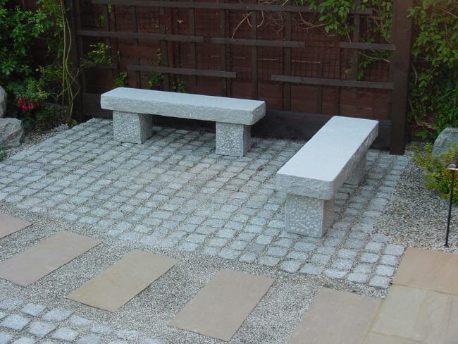 Japanese Roll Top Stone Bench