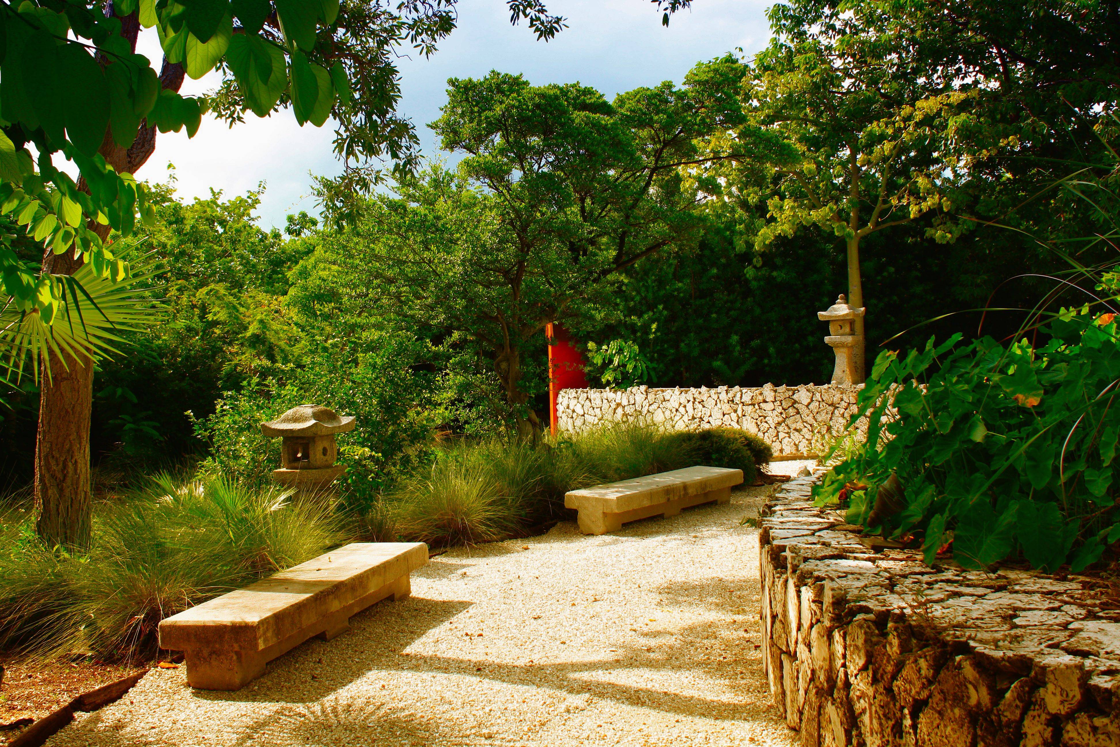 Bench Stones Zen Garden Japanese Garden
