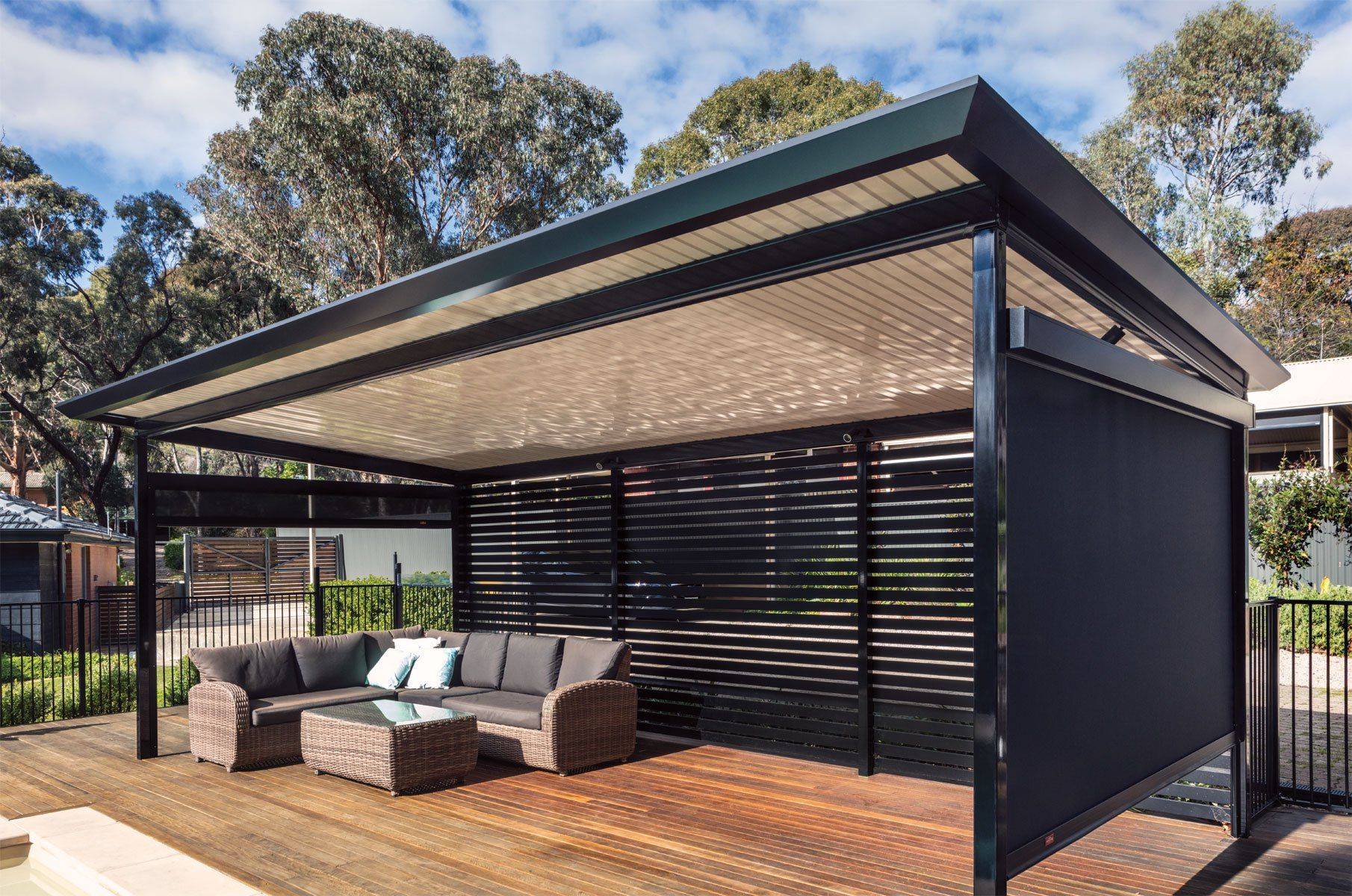 Flat Roof Garden Room Open Veranda Kuba Log Cabins