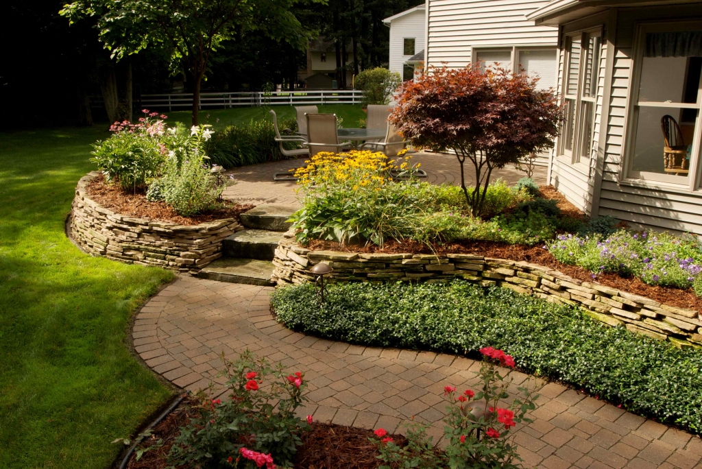Raised Patio Backyard Paver Brick Ideas Outdoor Modern Easy Small