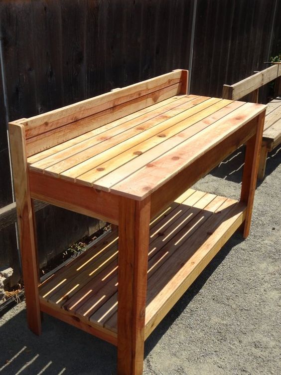 A Garden Work Table Custom Raised Gardens Potting Bench