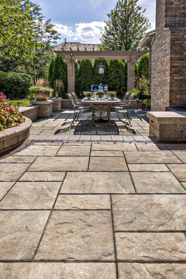 Small Stone Patio Backyard Inexpensive Patios