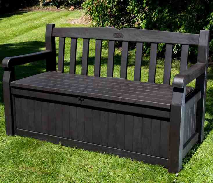 Sunnydaze Meranti Wood Outdoor Storage Bench