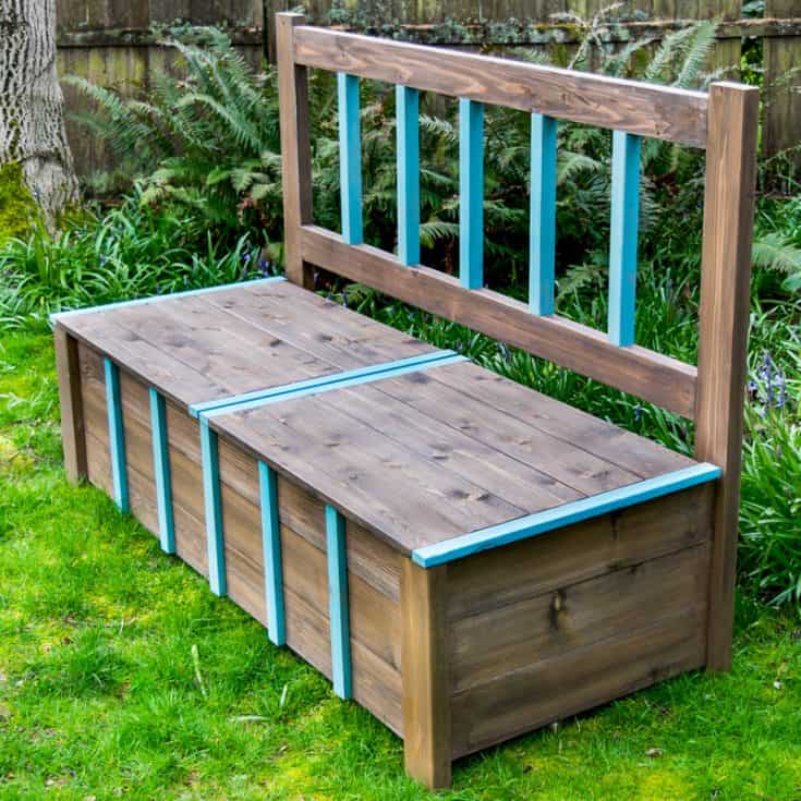 Wood Effect Plastic Garden Storage Bench Box Diy