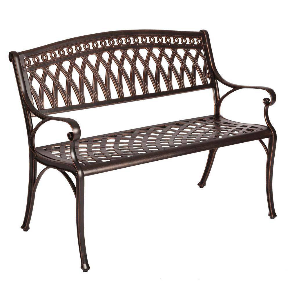 Brown Aluminum Outdoor Bench The