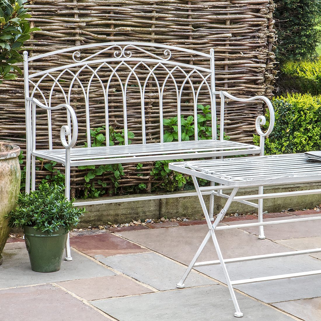 Seater Iron Patio Garden Park Bench Lovdockcom