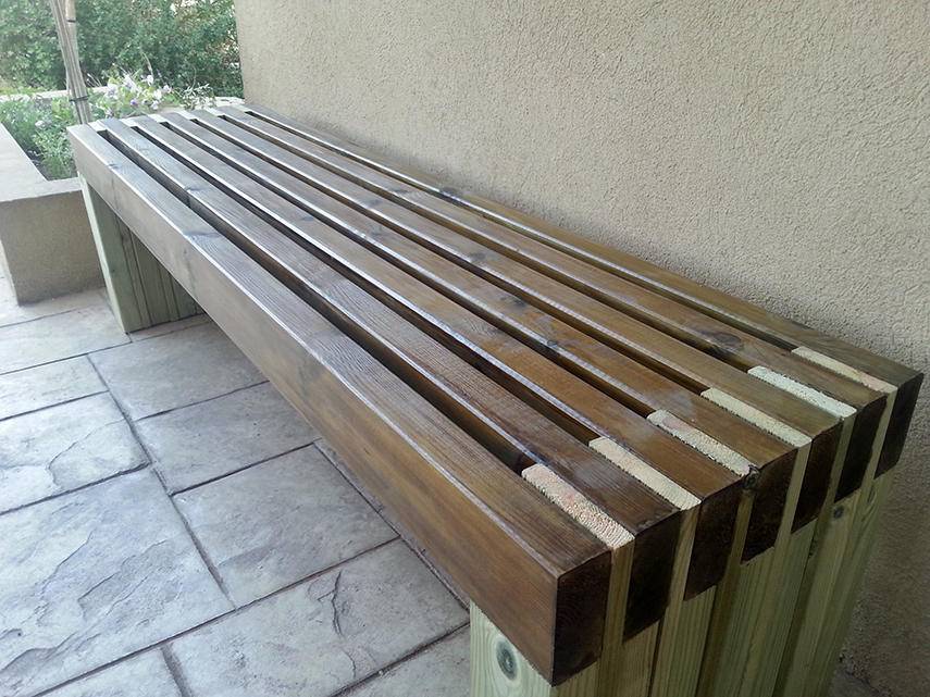 Cast Stone Biscayne Outdoor Modern Bench Kinsey Garden Decor