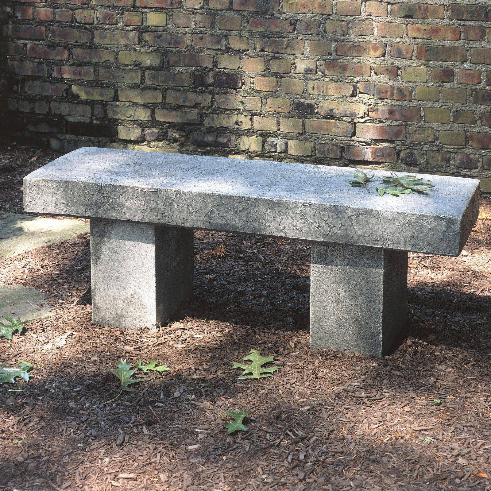 Campania International Fontenay Cast Stone Backless Garden Bench