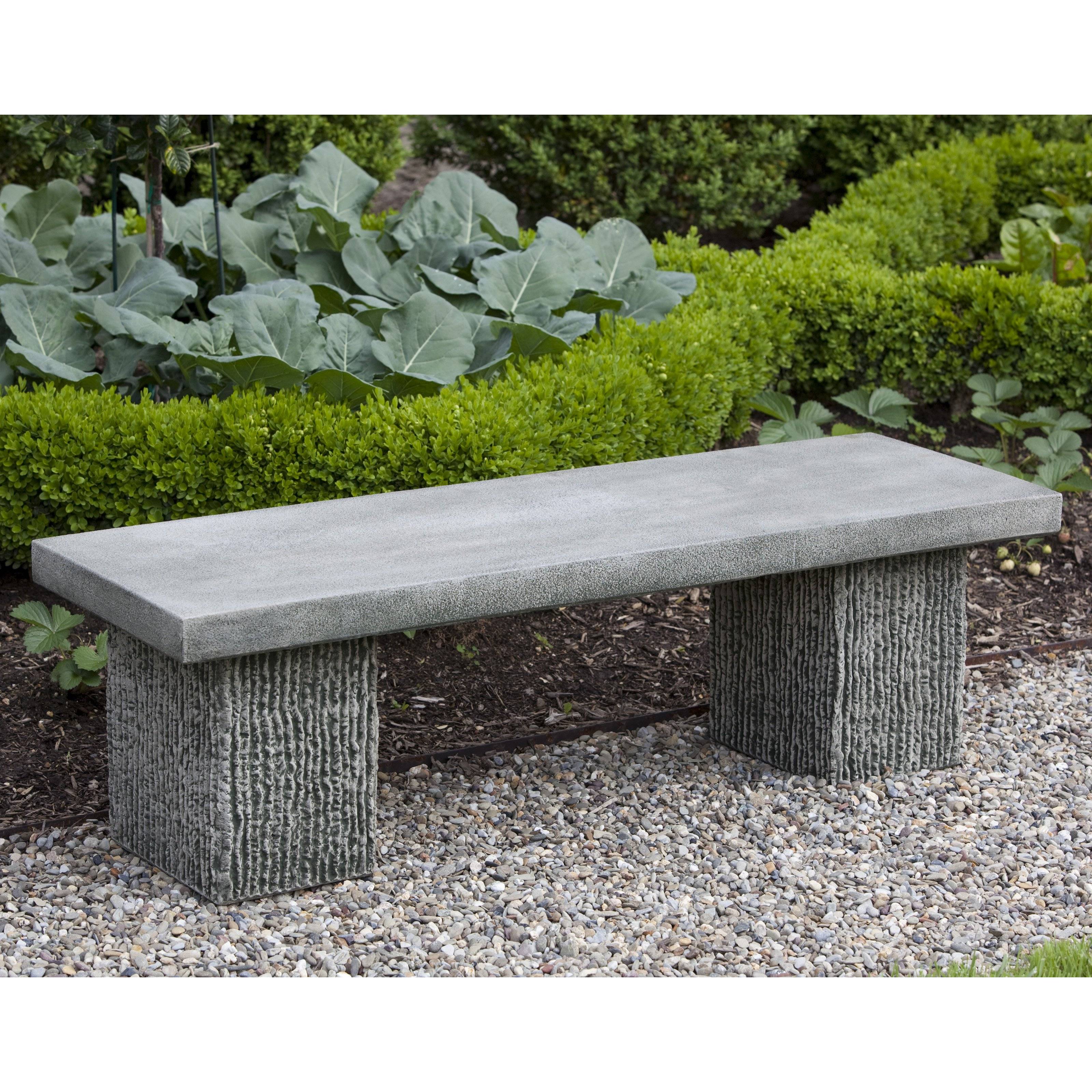 Campania International Fontenay Cast Stone Backless Garden Bench