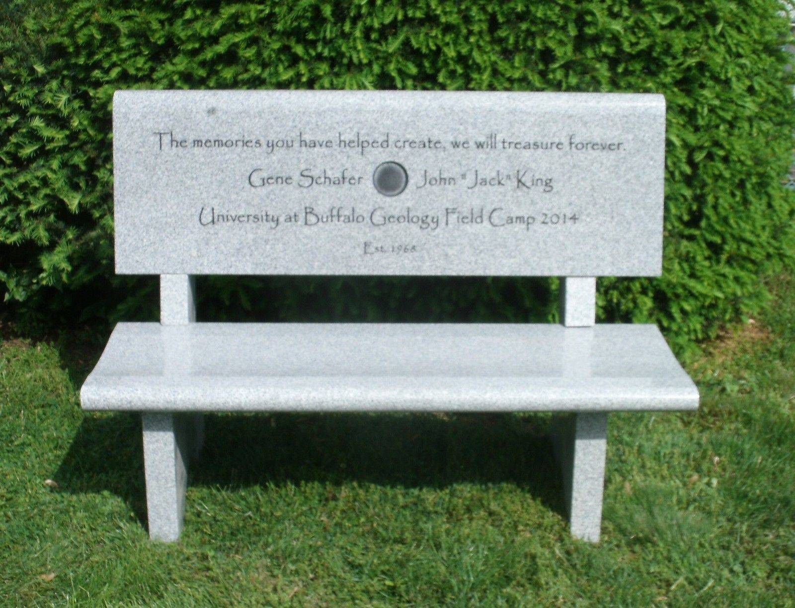All Concrete Classic Memorial Bench W Plateau Back Bm Doty