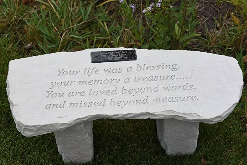 Concrete Memorial Outdoor Garden Bench
