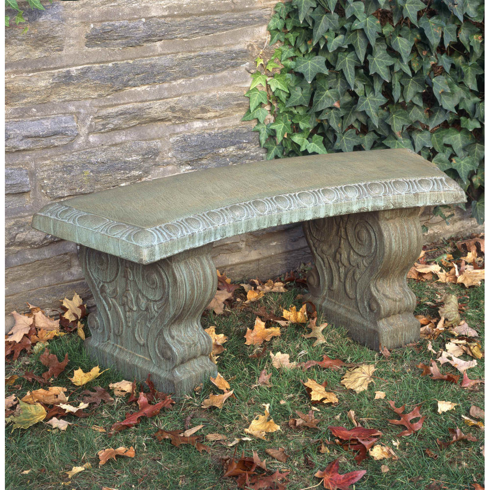 Stunning Stone Cast Curved Garden Bench Loveseat