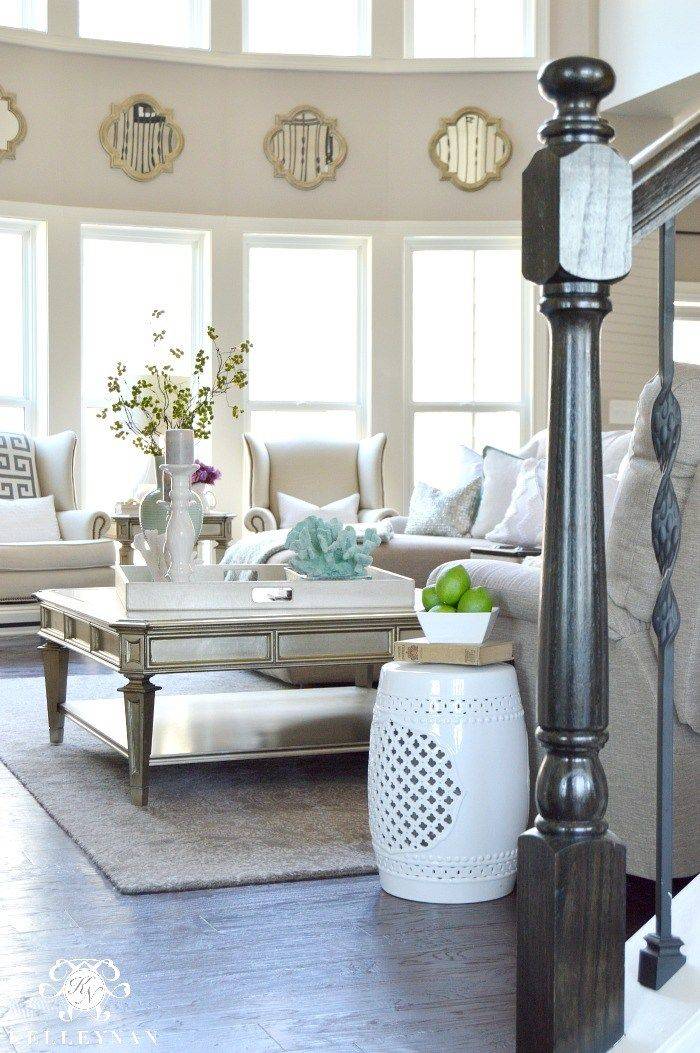 Peach Blossom Painting Chinese Ceramic Stool Home Decoration Dressing