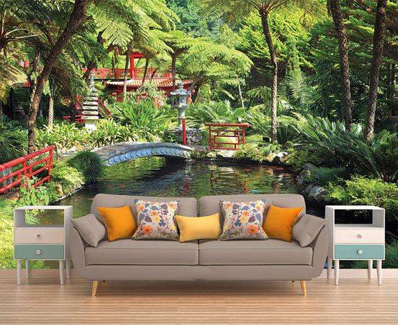 D Wallpaper Custom Photo Mural Chinese Landscape Waterfall Background