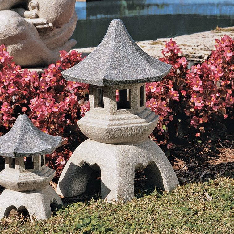 Two Tier Japanese Pagoda Lantern Chinese Garden Ornament