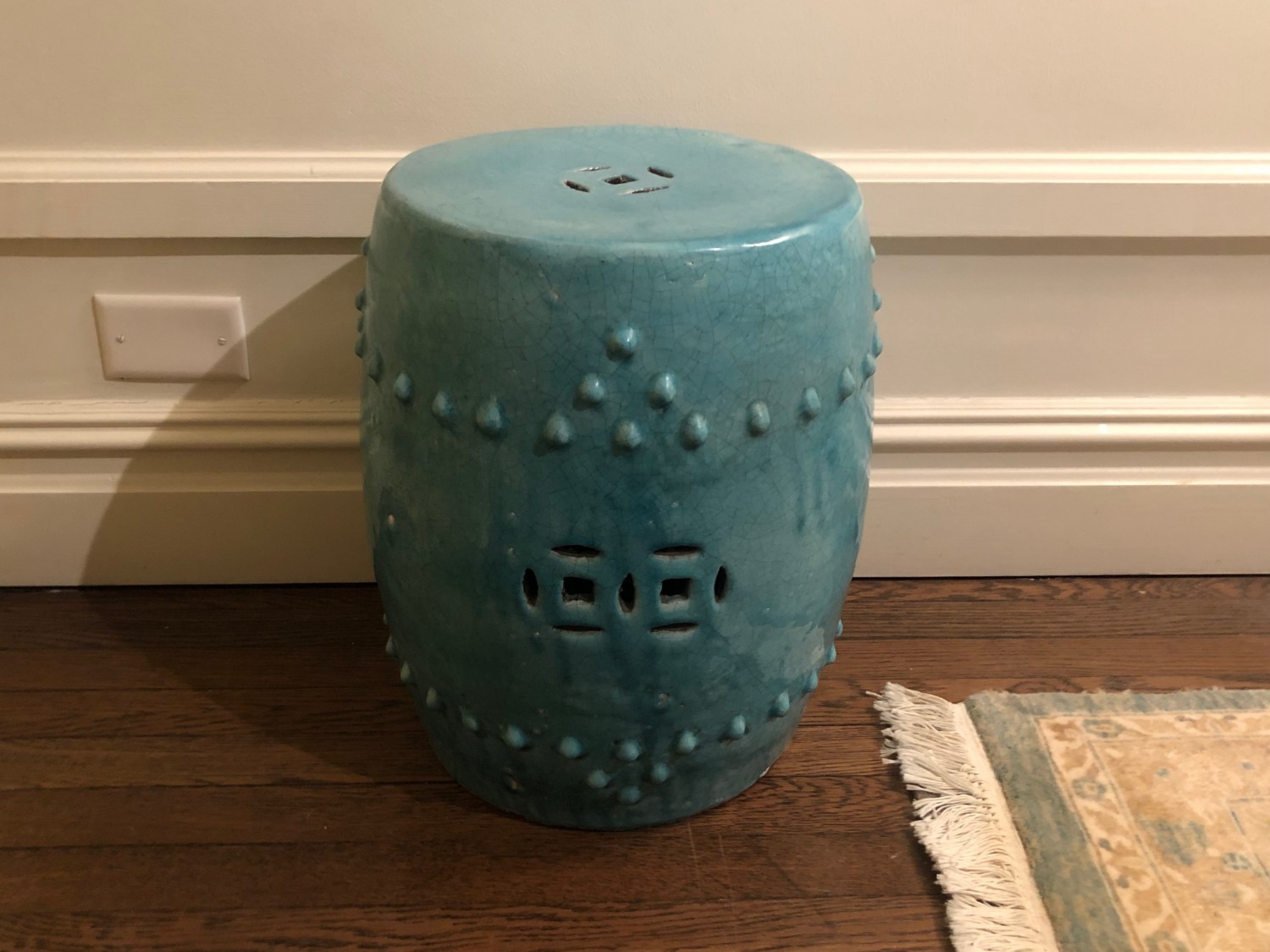 Chinese Ceramic Turquoise Garden Stool
