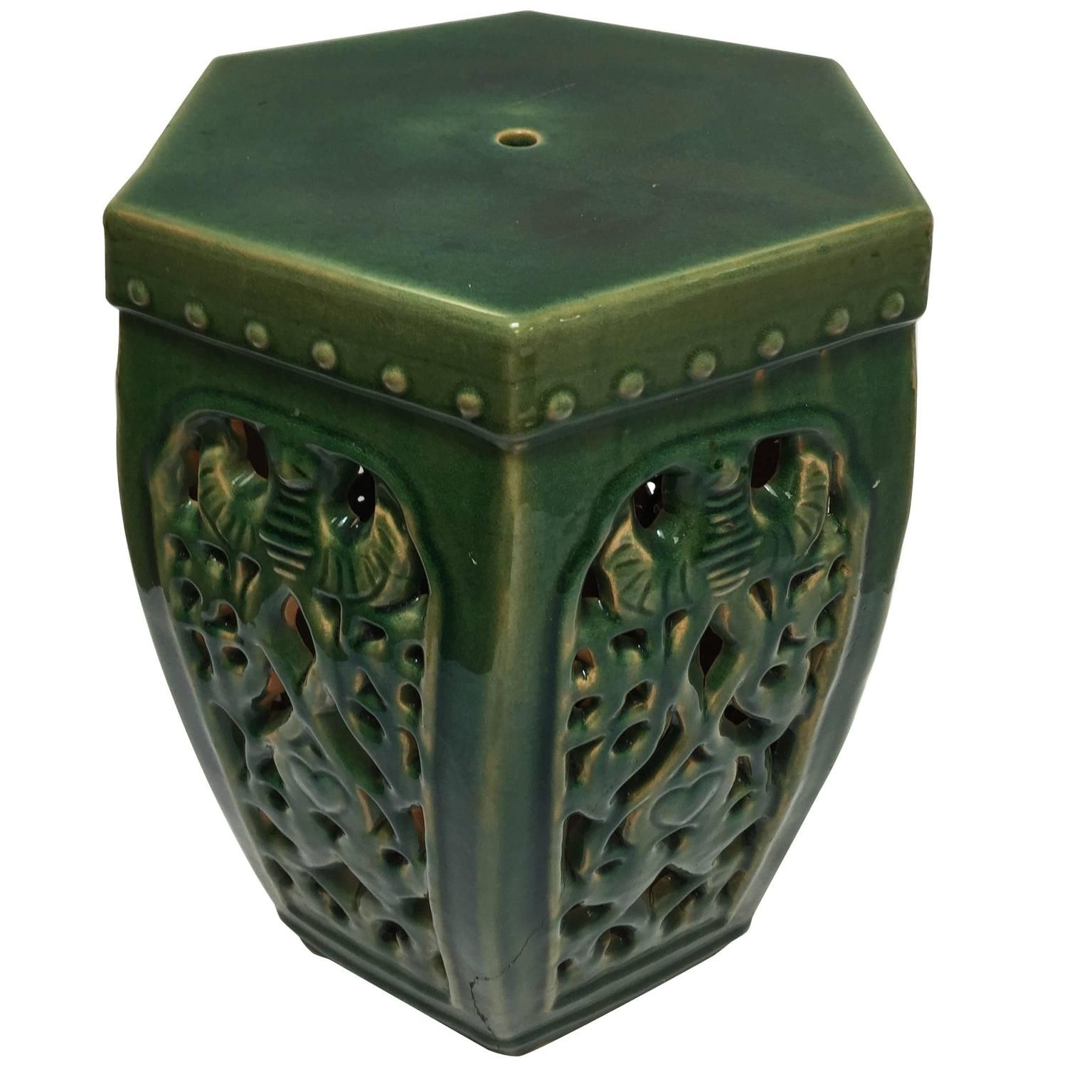 Chinese Ceramic Turquoise Garden Stool