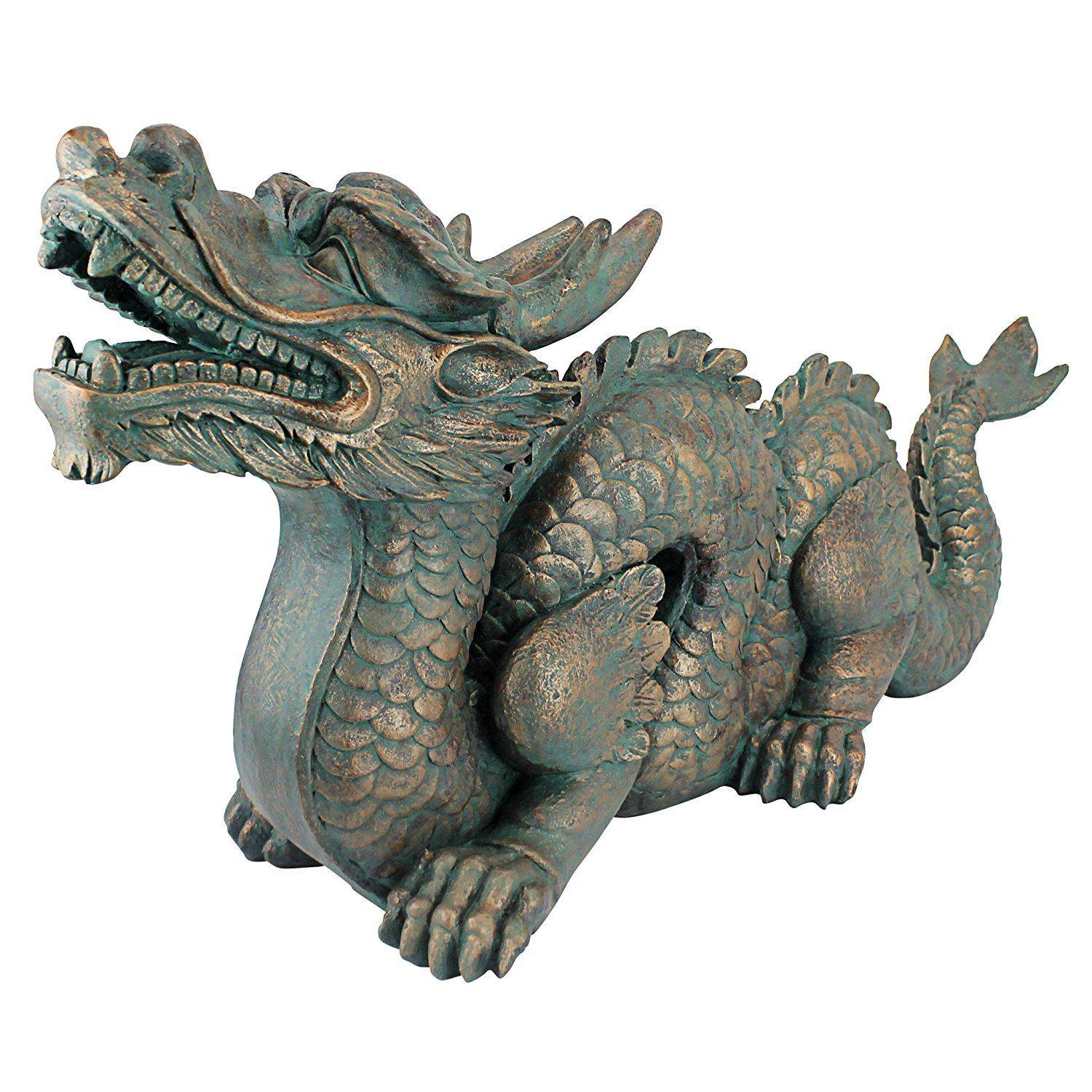 Decorative Stone Oriental Dragon Sculpture Garden Ornament