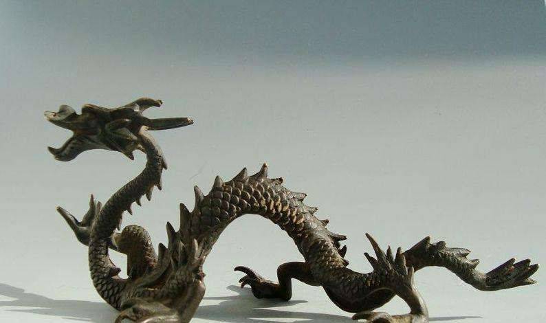 Metal Garden Sculpture Japanese Style Large Antique Bronze Dragon