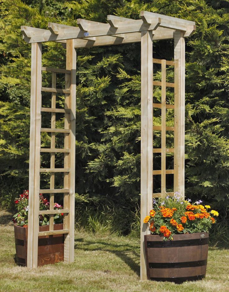 Square Flat Top Wooden Garden Arch