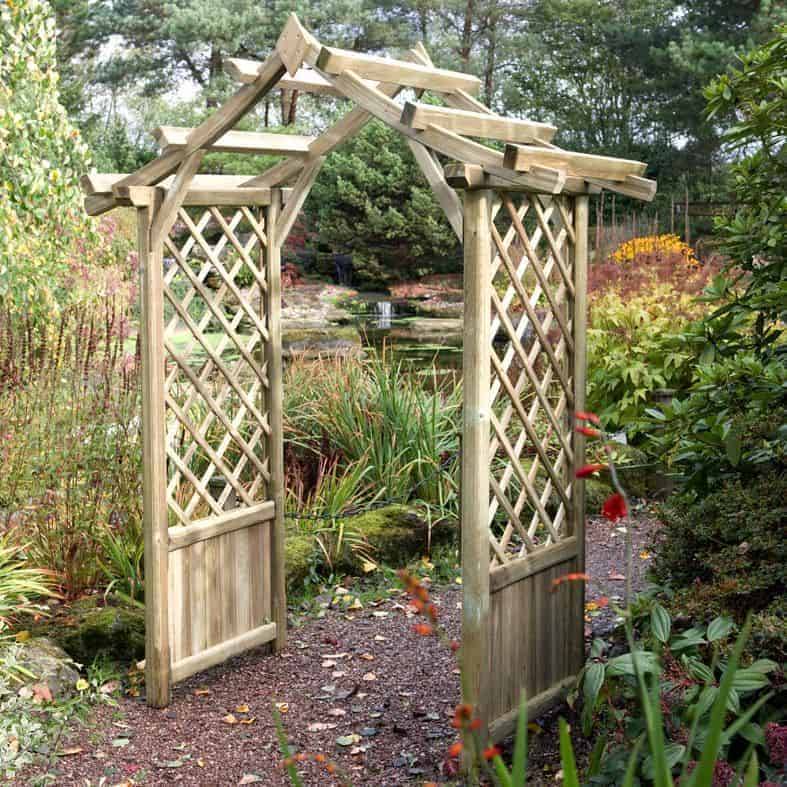 Squared Lattice Wooden Garden Arch Harrod Horticultural