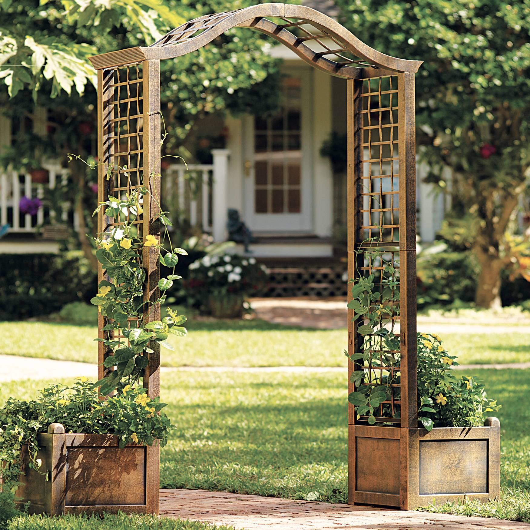 Chestnut Rose Arch Spanning A M Wide Path Garden Inspiration Ideas