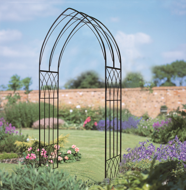 Gothic Metal Garden Rose Arch Antique Cream The Garden Factory