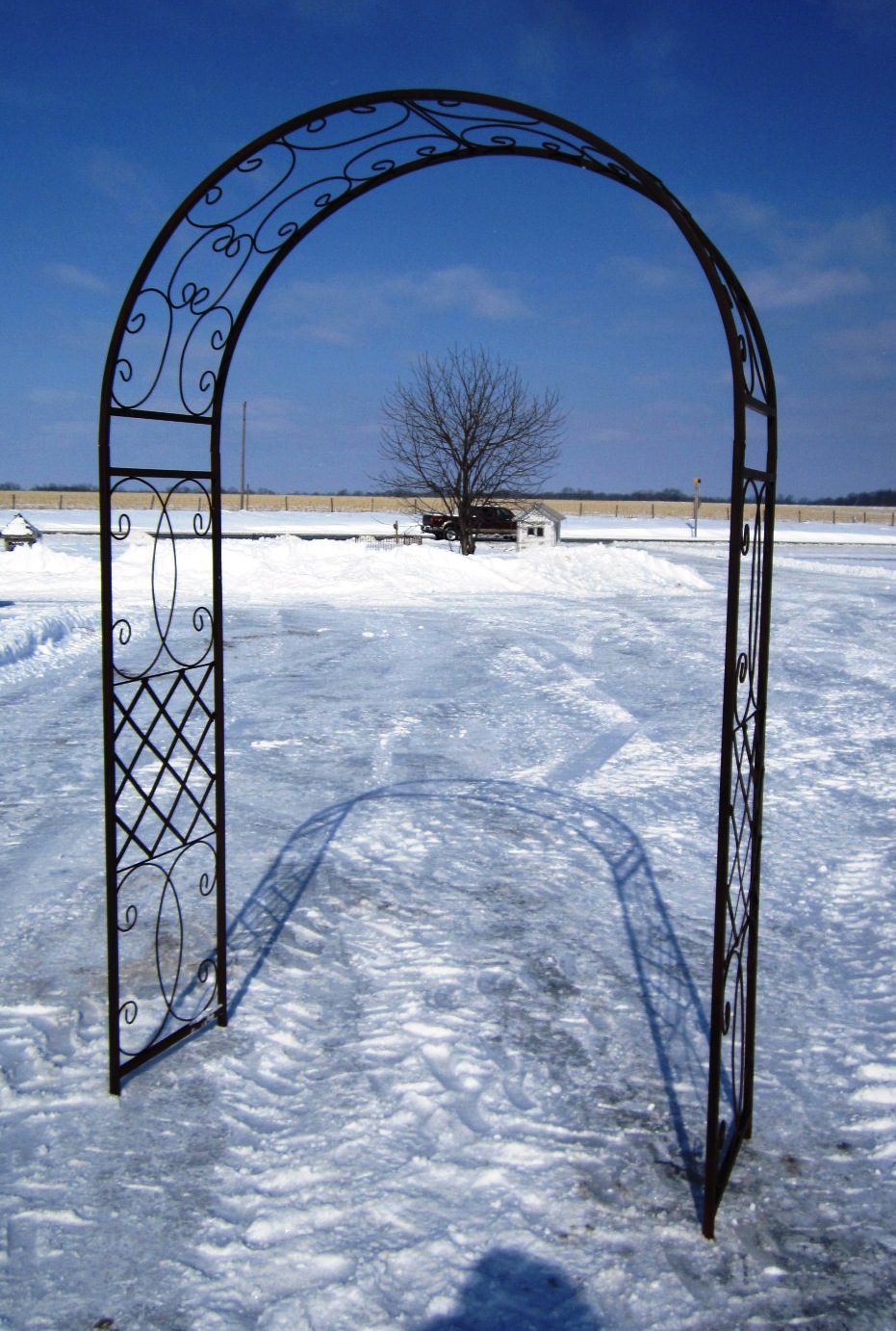 Garden Arch Wrought Iron Distressed Black