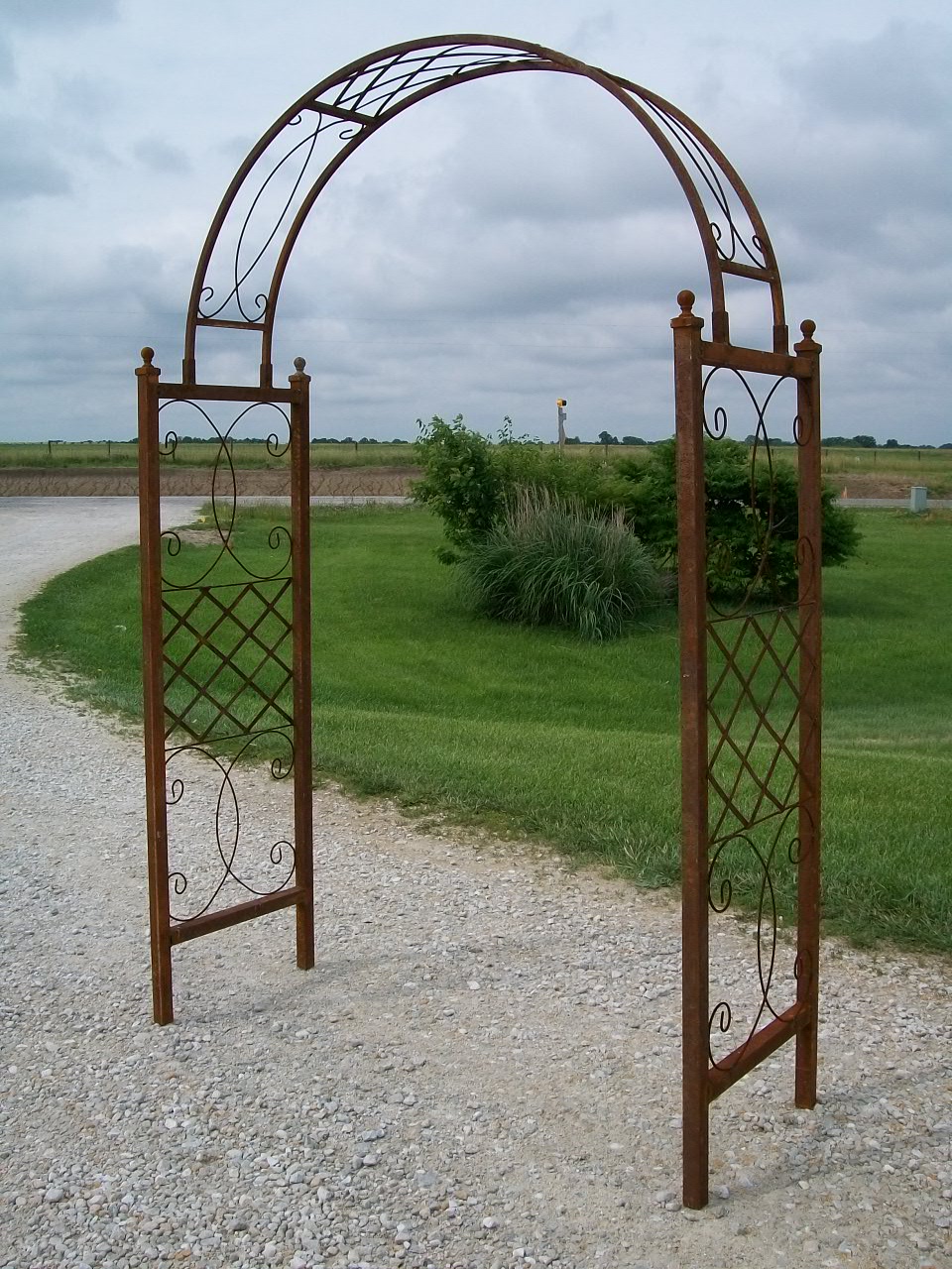 Garden Arch Wrought Iron Distressed Black