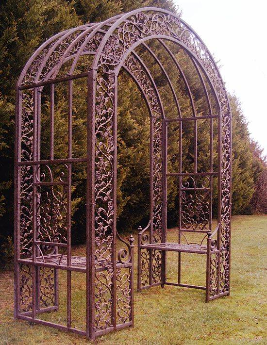 Wrought Iron Garden Arch Gate Combination Arbor Trellis