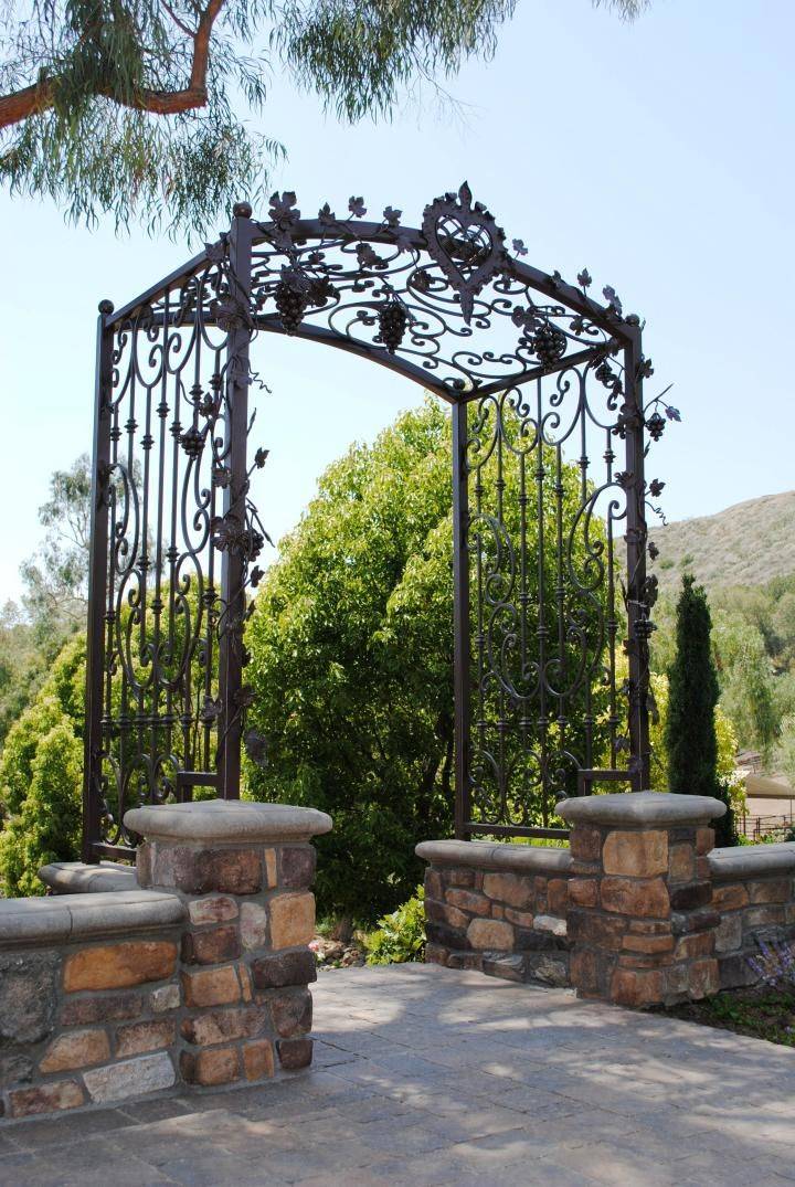 Wrought Iron Xl Round Top Arbor Flower Garden Arch
