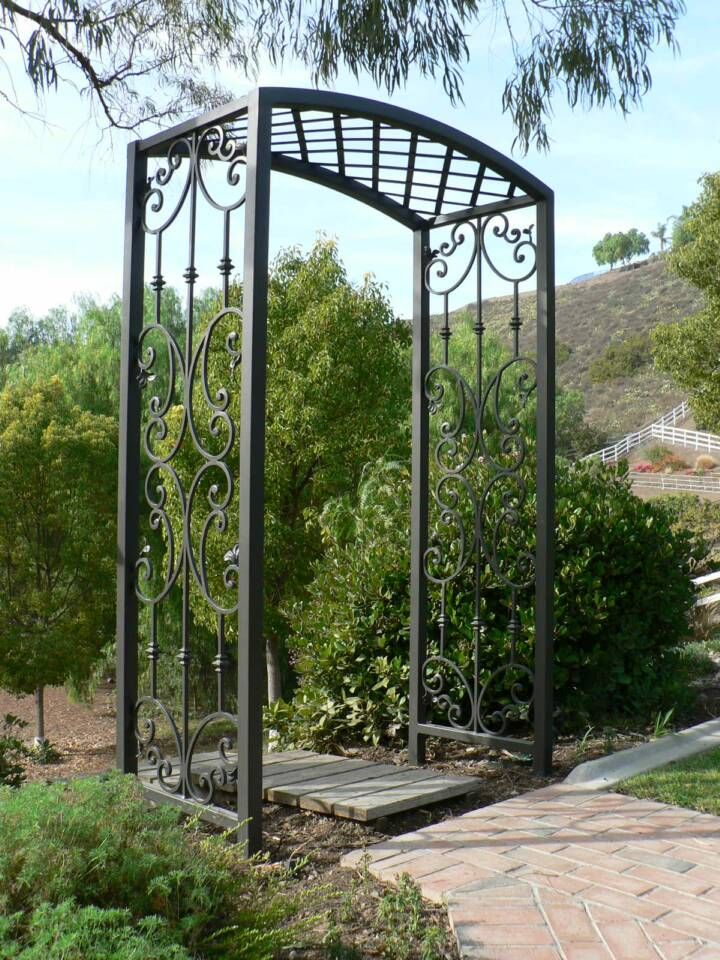 Wrought Iron Sante Fe Garden Flower Arbor Trellis