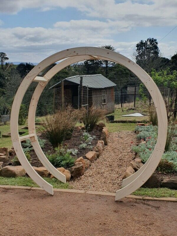 Metal Tunnel Garden Arbor Round Circular Vine Trellis Patio Yard